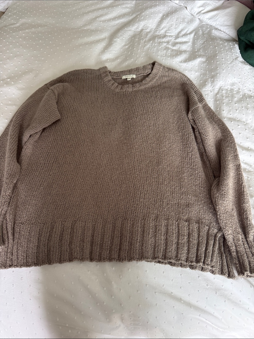 Z Supply Taupe Crewneck Pullover Sweater